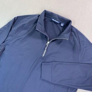 Cutter & Buck Pullover Mens LT Blue 1/4 Zip Mock Neck Stretch Golf Top Athletic